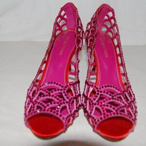 Sergio Rossi Pink Open-Toe Heels